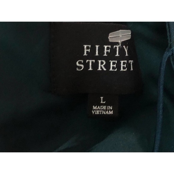 Fifty Street Green Pink Sz L Floral Dress Sleeveless Skater Mini Flare Small C52 - Picture 6 of 7